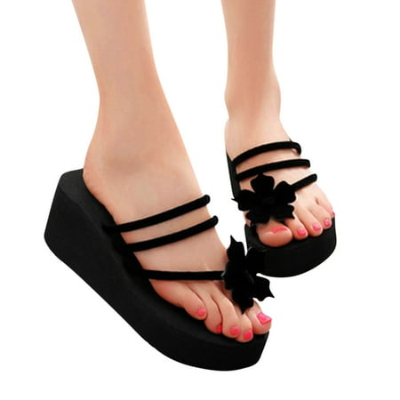 

PEASKJP Brown Sandals Women Summer Beach Women Open Toe Bohemian Sandals Casual Flip Flop Shoes Sandals forWomen Casual Summer Black 8.5