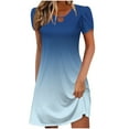 thumbnail image 2 of Women's Casual A-Line Dresses with Pockets Summer Floral Tshirt Dress Short Sleeve Mini Dress Flowy Sundresses, Limited Time Clearance Under 10 Dollars SA-455, 2 of 5