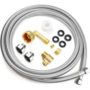 Dishwasher Installation Kit 10 FT,Premium Stainless Steel Braided Dishwasher Hose kit,Leak-Free Hose,Easy Setup,dishwasher water supply line,3/8" Comp x 3/8" Elbow & All Fittings Included
