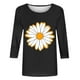 thumbnail image 4 of Camisetas Casuales de las Mujeres de Moda Impresa 3/4 Mangas Blusa Cuello Redondo para el Hogar Y Diario, 4 of 4