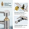 thumbnail image 2 of Wowow Pot Filler Faucet Deck Mount Stove Faucet, Solid Brass Pot Filler Brushed Nickel Kitchen Folding Faucet with Stretchable Double Joint Swing Arm, 2 of 7