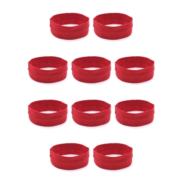 Qarigey Moda Yoga Deportes Diadema Estilo simple Algodón Atlético Lazos para el cabello Niñas Accesorios para el cabello para tenis 10piezas Rojo