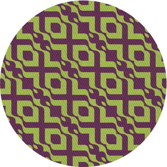 Ahgly Company Indoor Round Patterned Pistachio Green Area Rugs, 3' Round