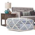 thumbnail image 1 of Cowan Boho Square Pouf In Blue, Natural Handloom Woven, 1 of 2