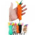 thumbnail image 1 of Pet Cat Toy Elastic Plastic Long Rod Colorful Rabbit Feather Tease Wand Toys for Solving Boredom, 1 of 8