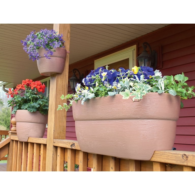 Emsco Bloomers 24" Railing Planter, Weatherproof Terracotta photo 7
