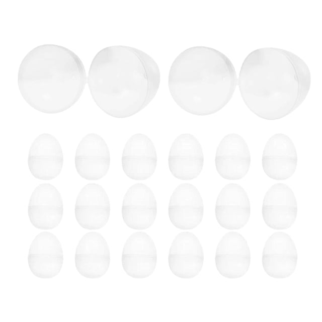 20 Huevos de Pascua Transparentes para Rellenar, Decoraciones Interactivas Y Ligeras de Cáscara de Huevo para Cestas de Pascua Y .