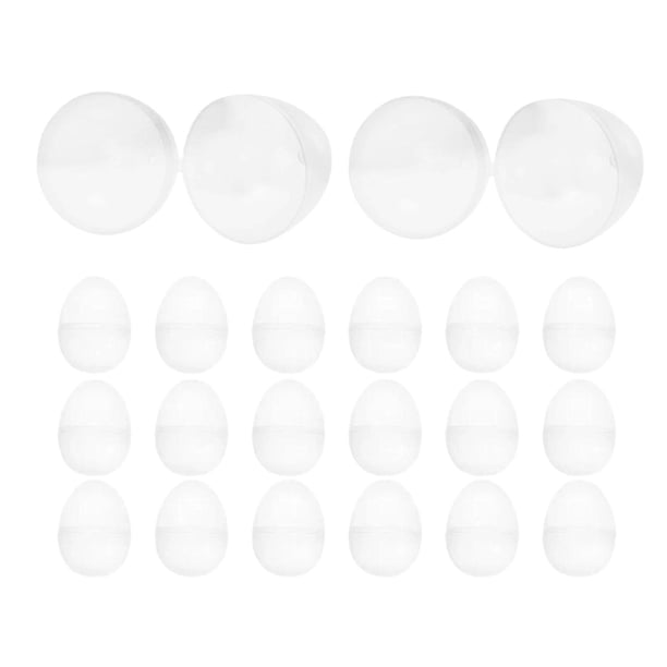 20 Huevos de Pascua Transparentes para Rellenar, Decoraciones Interactivas Y Ligeras de Cáscara de Huevo para Cestas de Pascua Y .