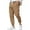 Brown, variant on Summer Men's Solid Color Large Size Loose Linen Harlan Casual Nine Pants Comfortable Lightweight Breathable Trousers