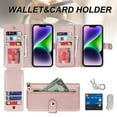 thumbnail image 4 of Nalacover Compatible with for iPhone 13 Wallet Case Crossbody, Zipper Leather Phone Case with RFID Blocking Card Holder Wrist Strap Present for Women For iPhone 13, Rosegold, 4 of 10