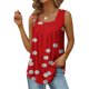 thumbnail image 4 of Puntoco Camiseta sin mangas estampada con cuello cuadrado para mujer Camiseta holgada, 4 of 5