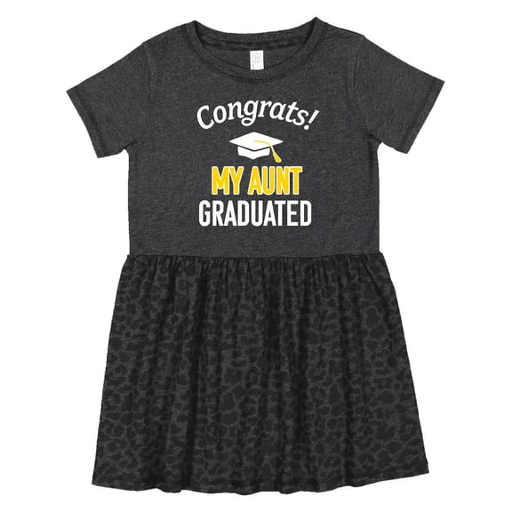 Inktastic Congrats My Aunt Graduated with Cap Girls Toddler Dress