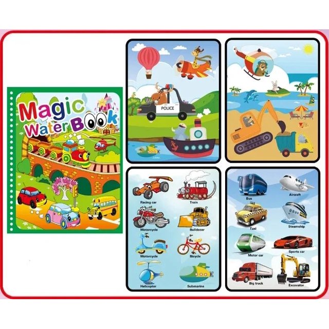 Libro mágico con dibujo al agua, juguetes Montessori, libro para colorear reutilizable, libro mágico de dibujo al agua, educación temprana sensorial para niños