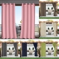 thumbnail image 6 of HomeLife Semi Blocking Curtains, 1 Pair Solid Color Waterproof Blackout Curtains for Bedroom Grommet Window Curtain Polyester Sun Blocking Floor Drape for Outdoor, 6 of 6