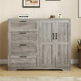 thumbnail image 2 of Royalbelle Armoire Garde-Robe Grise de 43,3 Po H avec 4 Tiroirs et 2 Portes, 2 of 7