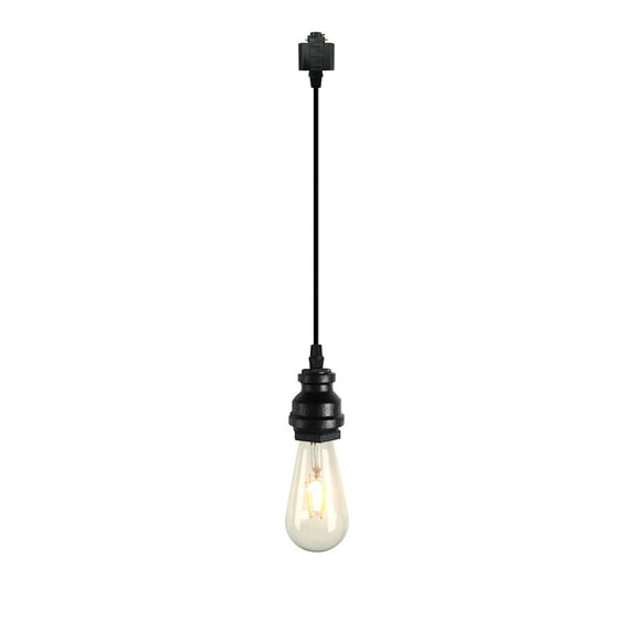 Kiven H-Type Track Lighting, 1-Light Industrial Halo Track Pendant Light, Steampunk Style Track Light Pedant for Bedroom Kitchen Island Home Cafe,Cord length 39.4"