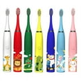 thumbnail image 2 of YOPTOP Brosse à Dents Électrique pour Enfants Colorée Dessin Animé avec Têtes de Rechange Ultrasonique Rechargeable Brosse de Nettoyage pour Poils Souples pour Enfants avec 3 Têtes de Brosse Rouge,Rouge, 2 of 9