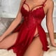 thumbnail image 1 of Lencería Sexy para mujer, disfraces de peluche Porno transparentes, picardías, vestido de encaje, ropa interior de talla grande, ropa de dormir sin entrepierna, 1 of 3