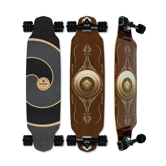 Astral 39 inch Maple Drop Down Longboard with 72mm DNA formula Shark Wheels