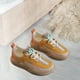 thumbnail image 1 of Zapatos informales para mujer, zapatos para caminar, suela gruesa, zapatillas de deporte a la moda, zapatillas antideslizantes con cordones y Amarillo, 1 of 8