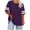 Purple, variant on Tnhcen Women's Plus Size Crew Neck Striped Sleeve Loose Fit Graphic T Shirt XL-5XL, Spring Summer Casual Basic Loose T-Shirt with 95% Polyester 5% Spandex Stretchy Fabric