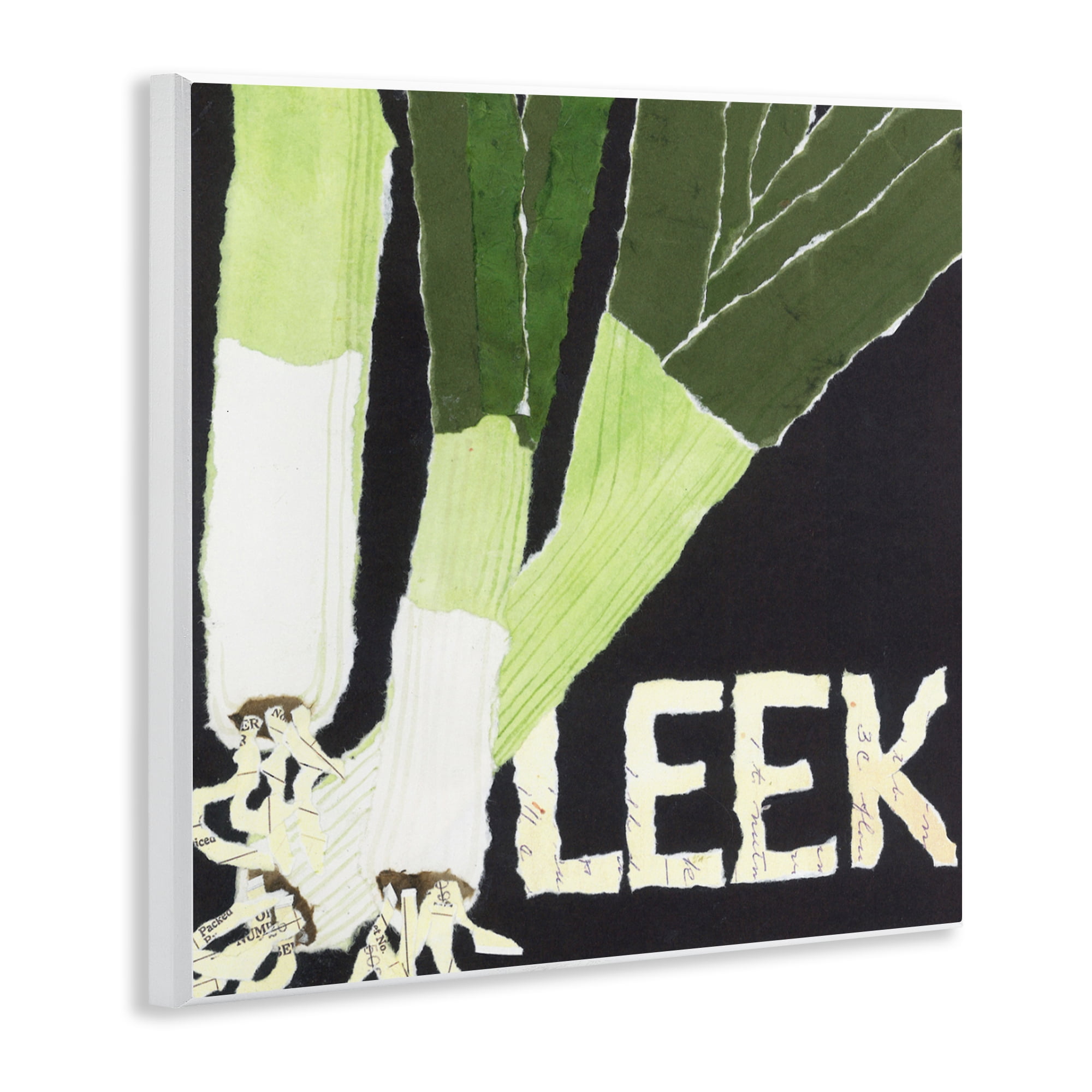 Stupell Industries Collaged Leek Vegetable Wall Plaque Art, design by Nancy Overton