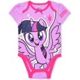 thumbnail image 2 of My Little Pony Rainbow Dash, Fluttershy and Twilight Sparkle Girls 5 Pack Mix of Character and Roleplay Onesies, Newborn, 2 of 6