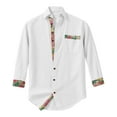 thumbnail image 7 of ZCFZJW Men's Button Down Dress Shirts Vintage Floral Patchwork Long Sleeve Casual Shirts Holiday Beach Hawaiian Shirts Vacation Wedding Shirts with Pocket White#03 XXXL, 7 of 7