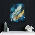 thumbnail image 4 of COMIO  Blue Feather Canvas Wall Art Picture for Living Room Bedroom, 4 of 4