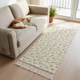 thumbnail image 2 of Kitchen Runner Rugs, Watercolor Flower on Faint Yellow 2'x4' Throw Rug with Tassels, Seamless Blossom Floral Leaves Washable Soft Floor Carpet Runner for Hallway Bedroom Bathroom Laundry Room, 2 of 9