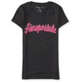 thumbnail image 2 of Aeropostale - Playera adornada con texto para mujer, color negro, pequeña Aeropostale  Camiseta adornada, 2 of 2