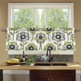thumbnail image 4 of Yayeee Kitchen Curtains Set of 2 Light Filtering 57"x36" Over Sink Window Panels, Retro Flower, 4 of 7