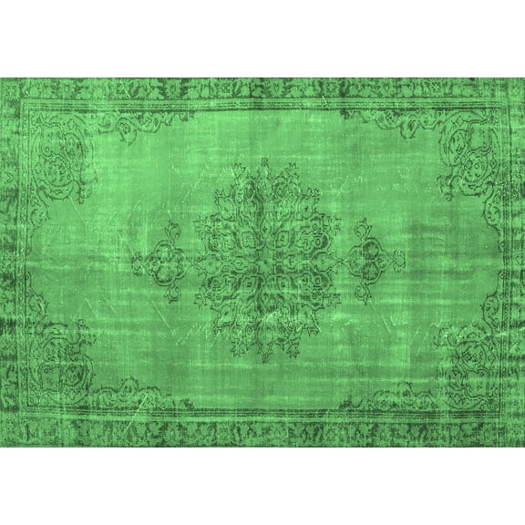 Ahgly Company Indoor Rectangle Persian Emerald Green Traditional Area Rugs, 5' x 7'