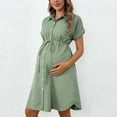thumbnail image 4 of purcolt Womens Maternity Nursing Dress Dressy Casual Short Sleeve Button Down Pregnancy Dresses for Baby Shower & Photoshoot, 4 of 8