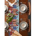 thumbnail image 2 of Independence Day Table Runner Cotton Linen 72 Inch Holiday Dresser Scarves, 4th of July Bird USA Flag Flower Bird Tablerunner for Kitchen Coffee Dining Bedroom Dinner Scarf Décor 13''x72'', 2 of 9