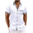 thumbnail image 2 of SwiftWear Dress Shirts for Men Short Sleeve Striped Trim Pocket Button Down Shirts Casual Summer T-Shirts Officewear XXXL, 2 of 9