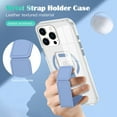 thumbnail image 6 of Decase for iPhone 14 Slim Clear Case with Stand Hand Strap,Support Wireless Charging,Shockproof Rugged Dual-Layer Transparent Magnetic Back Cover for iPhone 14,Blue, 6 of 8