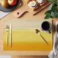 thumbnail image 2 of Placemats Set of 8, Yellow Ombre Woven Placemat, Linen Place Mats for Kitchen/Dining Tables, Modern Abstract Art Abstract Washable Table Mats for Party, 2 of 8