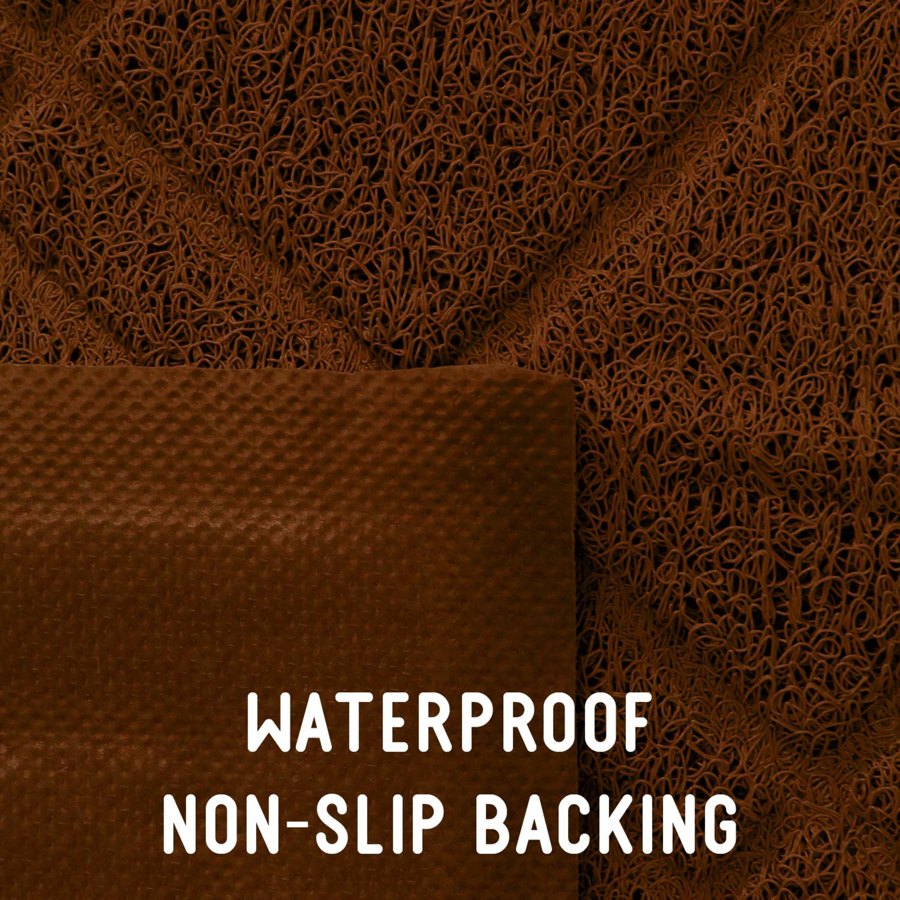 Downtown Pet Supply Non Slip and Washable Cat Litter Mat 23" x 35", Brown