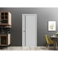 thumbnail image 5 of Slab Barn Door Panel 30 x 84 inches | Planum 0016 Grey Matte with Frosted Glass | Sturdy Finished Interior Doors | Pocket Closet Sliding, 5 of 6