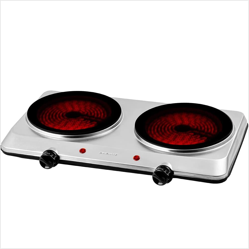 Ovente 1500W Double Hot Plate Electric Countertop Infrared Stove 7.5