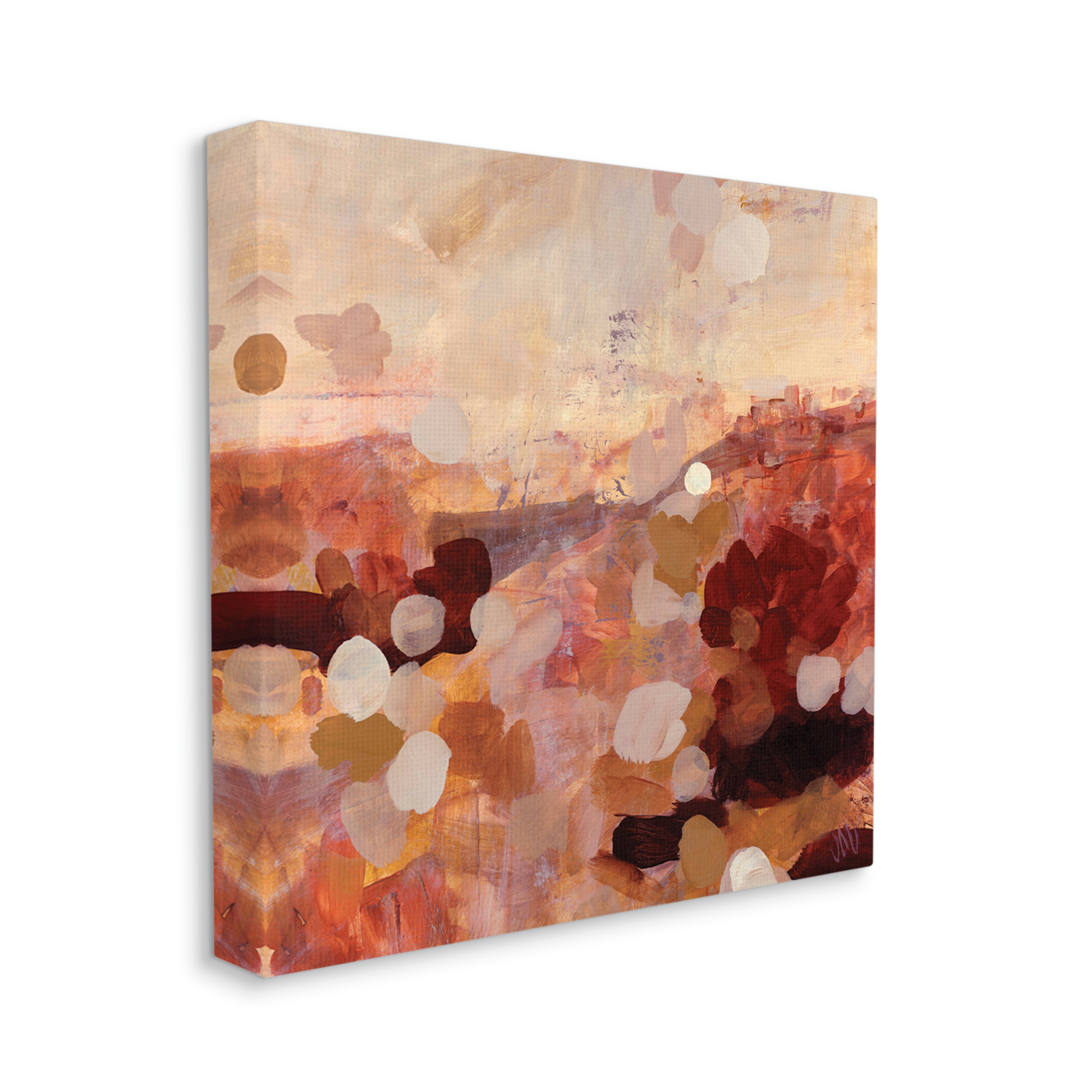 Stupell Industries Abstract Desert Landscape Abstract Painting Gallery Wrapped Canvas Print Wall Art, 17 x 17