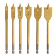 thumbnail image 3 of COMOWARE Spade Drill Bit Set- Paddle Flat Bits, Hole Cutter, Titanium Coating, Carbon Steel, Woodworking, 6-Pieces, 3/8"-1", 3 of 4