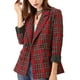 thumbnail image 1 of Chaqueta de mujer INSPIRE CHIC con solapa muestrera, doble botonadura, hombros acolchados, 3XL, roja y verde, 1 of 8