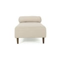 thumbnail image 5 of Chaise Lounge Chair Indoor, Upholstered Bedroom Chaise Lounge with Rolled Pillow, Living Room Chaise Lounge Mid-century Style, Beige, 5 of 7