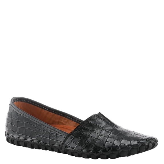 Spring Step Kathaleta-Croco Shoes for Women - Ladies Leather Booties with Rubber Outsole - Comfortable Slip-On Flat Shoes for Womens
