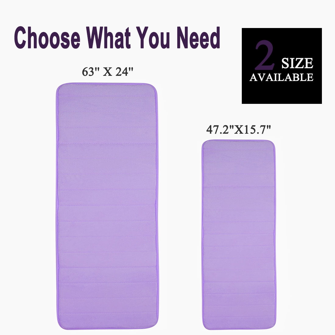 Unique Bargains Anti-slip Memory Foam Bath Floor Mat Area Runner Rug Light Purple 15.7"x47.2"