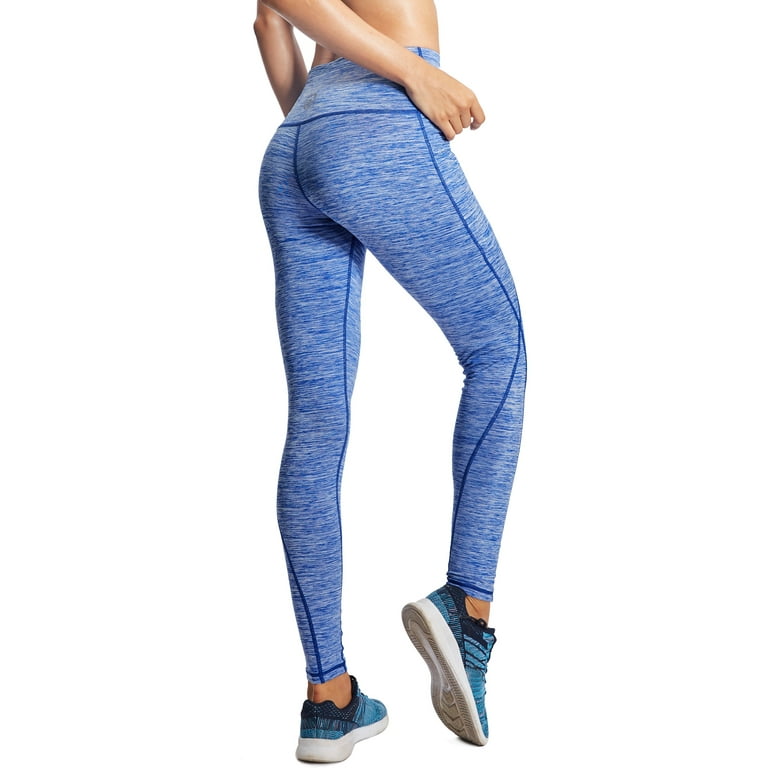 NELEUS Womens Yoga Running Leggings with Pocket Tummy Control High  Waist,Blue+Red+Brown,US Size 3XL 