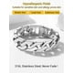 thumbnail image 4 of PROSTEEL Cadena de eslabones cubanos Pulsera de 16 mm para hombres Pulseras de cadena de plata Hip Pop de acero inoxidable para niños, 8.2 pulgadas, 4 of 8