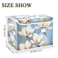 thumbnail image 3 of Elegant White Magnolia Flowers Large Storage Bins with Linen Collapsible Lid Storage Box 16.7 x 12.6 x 11.8in, 3 of 7